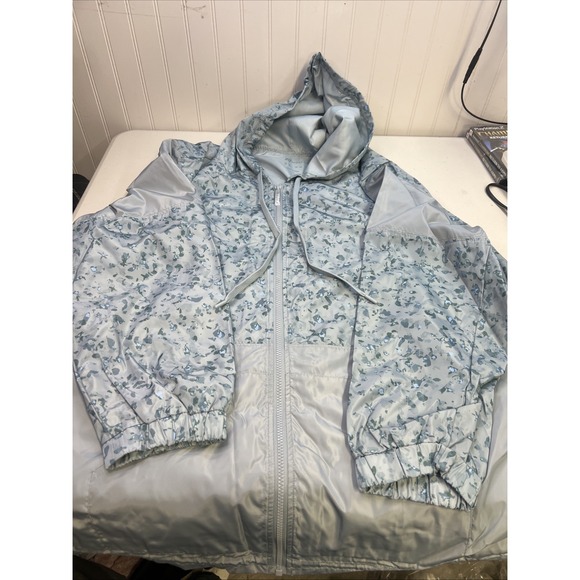 Susan Graver Jackets & Blazers - Susan Graver SG Sport Water Resistant Zip Hooded Windbreaker‎ Blue